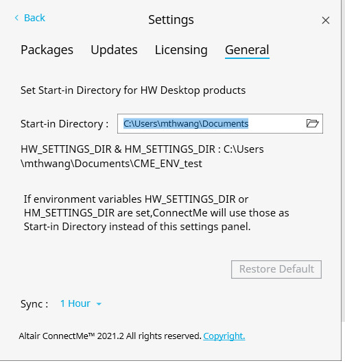 Altair ConnectMe ortam değişkeni tanımlama