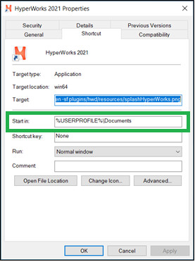 Altair HyperWorks geçici dosyal depolama klasörü