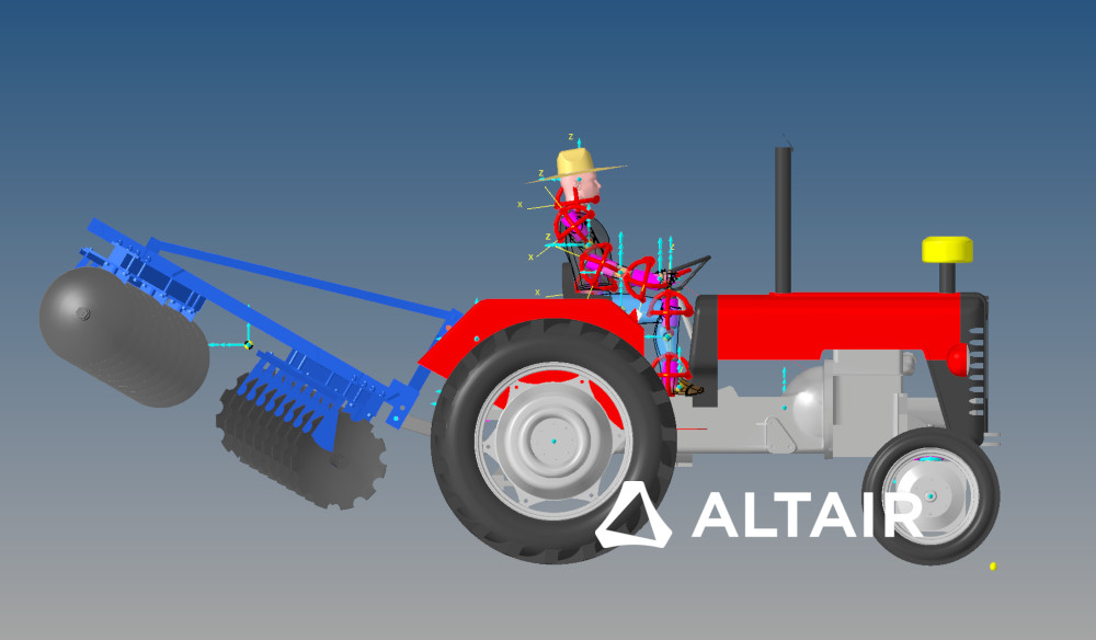 Bir traktörün mekanik sistem simülasyonu - Altair MotionSolve